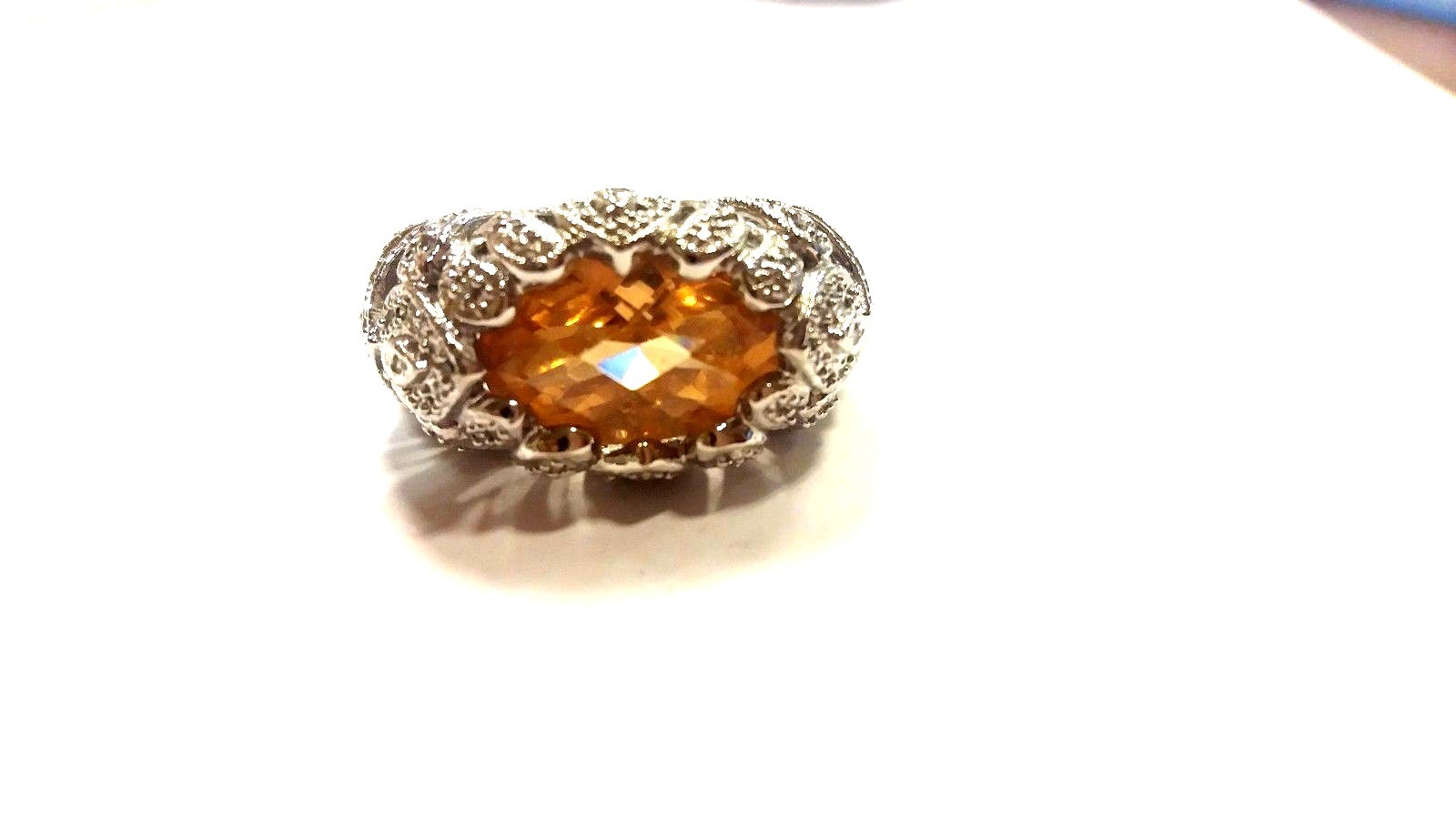 STERLING SILVER SOLID 925 ring amber ring 9.5 # - image 5