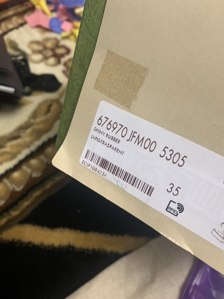 NWB Gucci GG Jelly Slingback Shiny Rubber Sandals Flat