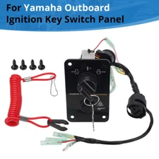 NEW Outboard Single Engine Key Switch Assembly Panel For Yamaha 704-82570-12-00
