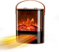 ROVSUN Electric Fireplace Heater for Indoor Use,1500W Portable Fireplace 4 Modes