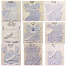 NEW BABY BOYS CUTE TRADITIONAL ROMPER + HAT OUTFIT SPANISH NEWBORN 0-3-6 MONTHS