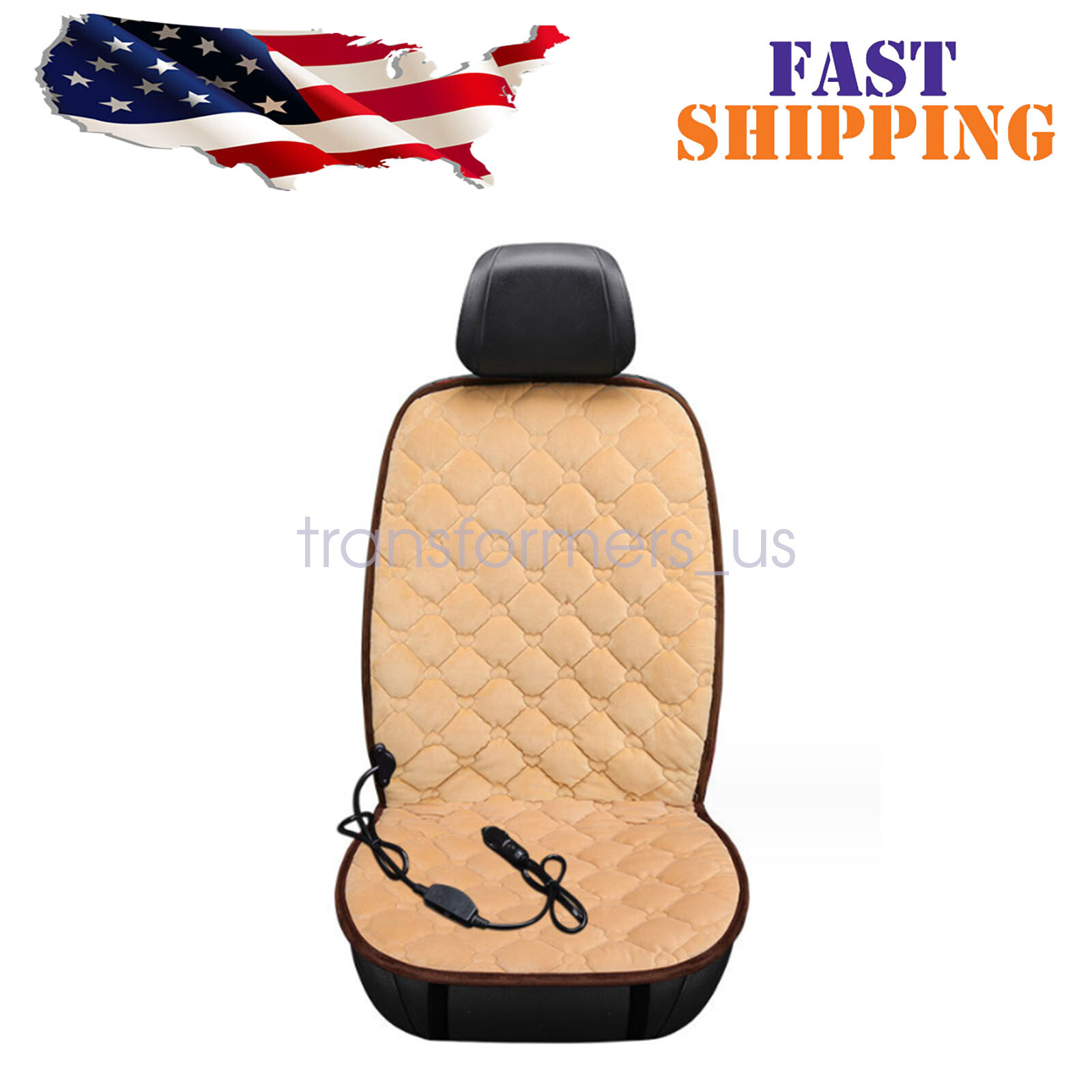 12V Adjustable Beige Heater Warmer Pad for Cars SUVs Trucks & Vans