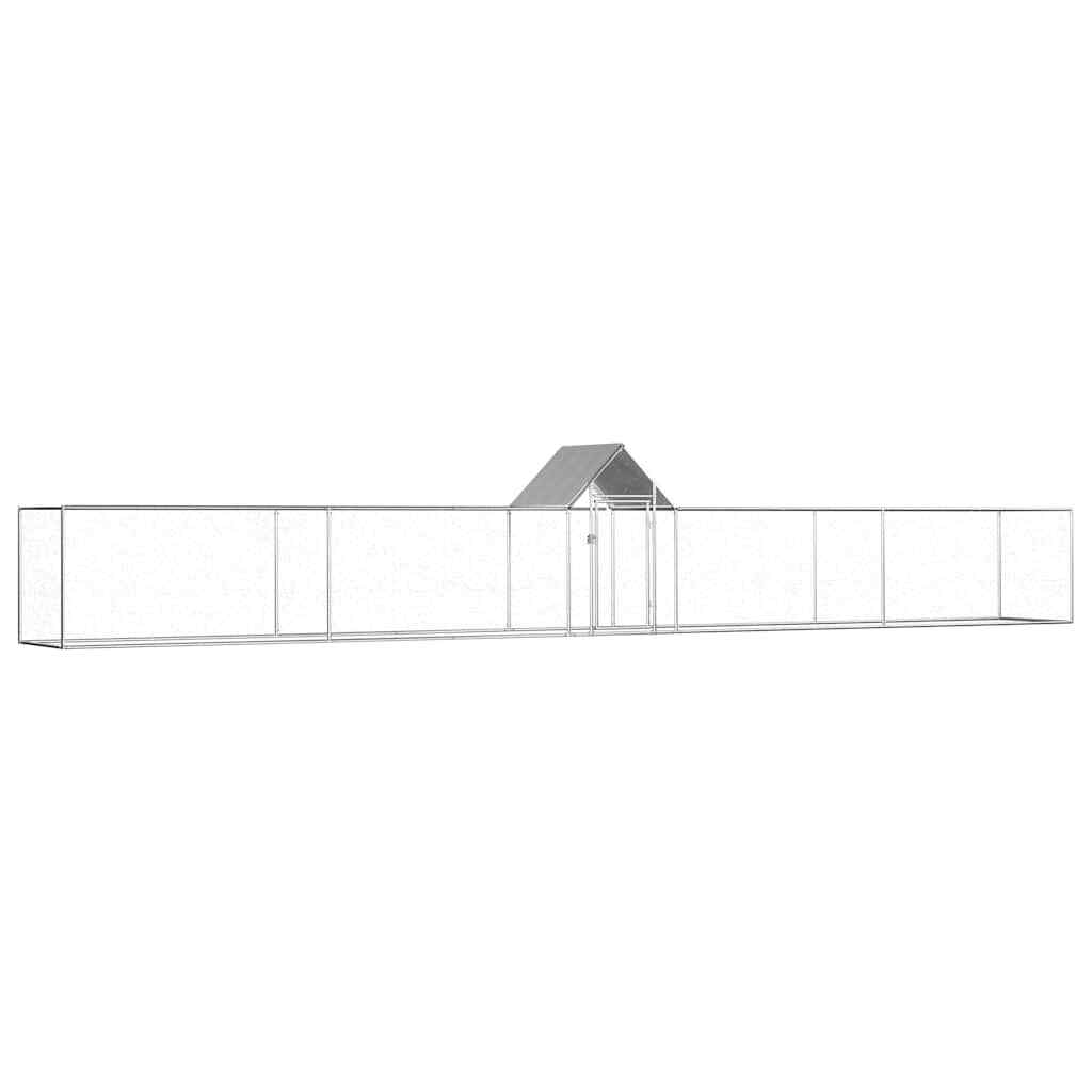 vidaXL Chicken Coop 9x1x1.5 m Galvanised Steel