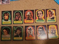 Star Wars Sticker cards Luke Skywalker, Han Solo, Etc. original rare 1977