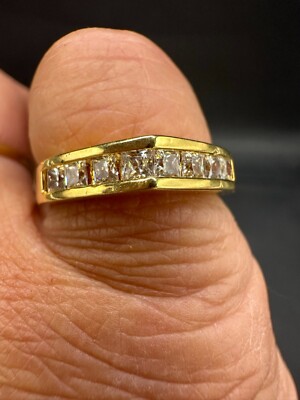 Kathedrale Goldring Prinzess Band Zirkonia Gr. L, P eingestellt