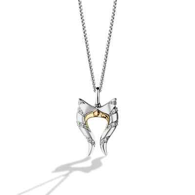 Ahsoka Tano Necklace 14K Two Tone Gold Plated Natural Moissanite Gift