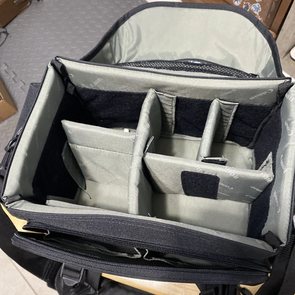 Bolsa para cámara profesional Canon varios compartimentos bolsillos con cremallera 3 bolsas correa para el hombro Foto 4 de 4