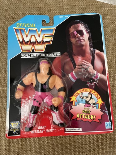 1992 WWF Bret �Hitman� Hart Hasbro Figure With Pur...