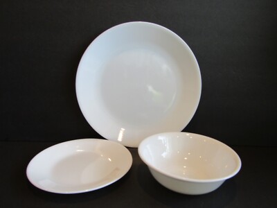 Corelle Serviesset (12-delige set, Winter Frost White) dinerset voor 4, 4 x dinerborden, zijborden en kommen, 3x duurzamer, de helft van de ruimte en het gewicht van keramiek, tot 80% gerecycled glas