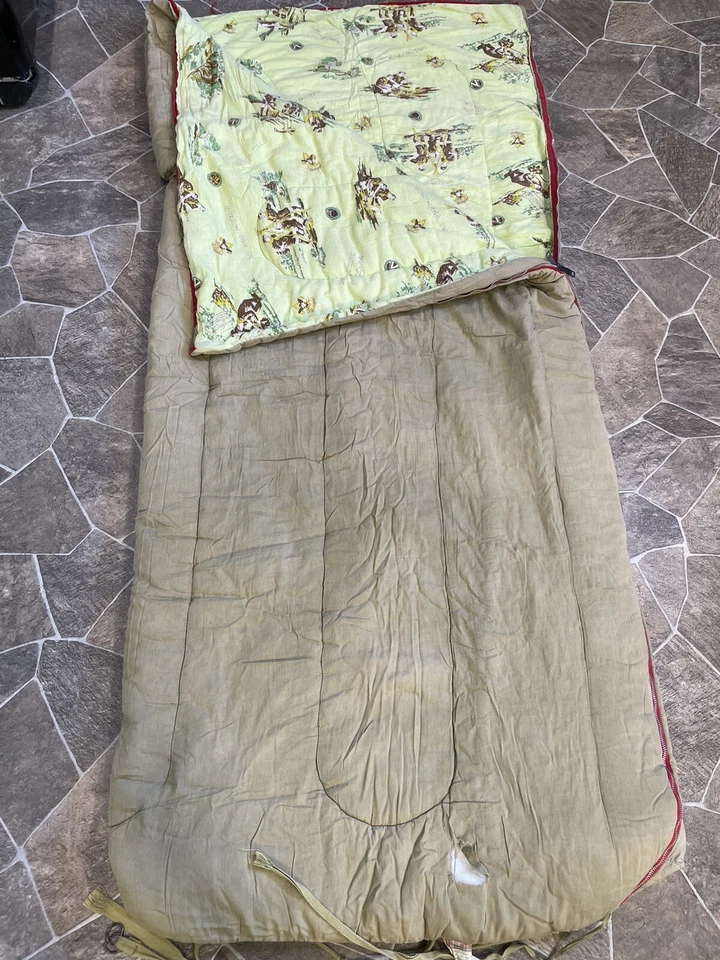 Saco de Dormir Vintage Boy Scout VERDE Scotchgard METAL CREMALLERA 71" X 32" Foto 2 de 4