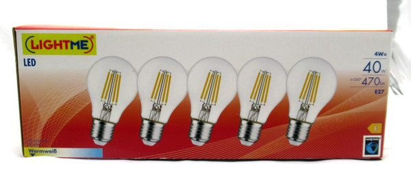 5Xlightme Led Leuchtmittel Birnenform E27 4W=40W 470Lm Warmweiß 2700K 859351-image