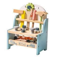 Mini Wooden Play Tool Workbench Set for Kids Toddlers - Montessori Toys for 3