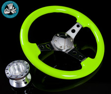 Hyper Yellow Rps Racing Wood Steering Wheel Hub Adapter Kit For Civic Integra Eg