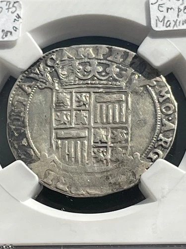 NETHERLANDS Kampen Rudolf II, 1576-1612 Silver 6 Stuivers, NGC XF Details 30 mm