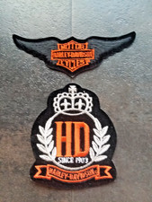HARLEY DAVIDSON SINCE 1903 Crown Patch  Black Wing Patch FREE SHIPPING 