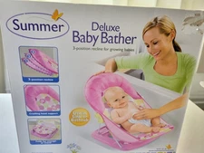2013 Summer Infant Inc. Deluxe Baby Bather-Pink Floral-3 Position Recline
