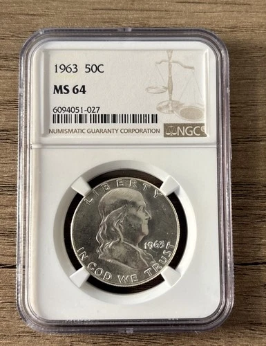 1963 P Franklin Half Dollar NGC MS 64