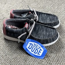 Hey Dude Youth 3 J3 Wally Youth Jersey Slip On Shoe Heather Grey Black