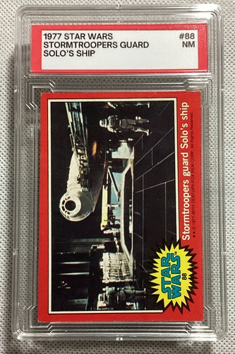1977 Topps Star Wars #88 Stormtroopers guard Solo's ship — PSA 7