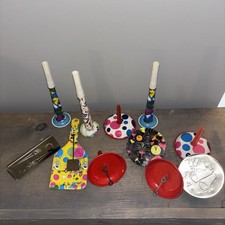 VINTAGE USA Tin Toy Noise Makers Party Horns Dancing Lady  s Lot Of 11