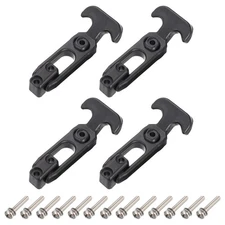 4 Set 4.4 Inch Flexible Rubber T-Handle Hasp Draw Latches for Tool Box, Black