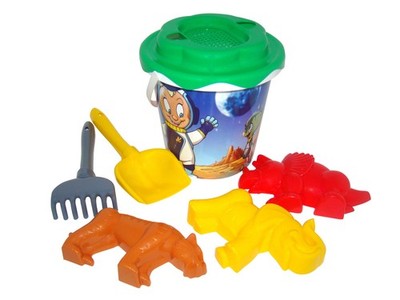 Wader Decorated Bucket/ Sunflower Sieve/ Sand Spade/ Rake and Sand Moulds(Design