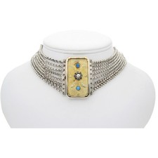 Kropfkette Acht reihig echt Silber Second Hand guter zustand 25325785 getragen