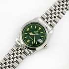 Vintage Rolex Oysterdate Precision Green Dial 34mm Men Steel Watch Ref 6694