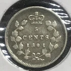 1891 Canada 5 Cents Silver — photo from another recent sale