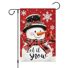 Winter Welcome Garden Flag Snowman Let It Snow 12x18 Inch Double Sided Small