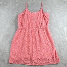 Old Navy Dress  XXL Pink Coral White Patterned Spaghetti Straps Sundress NEW