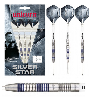 Unicorn Silver Star Gary Anderson P2 20g 22g 24g 26g (Steel Dart) NEU