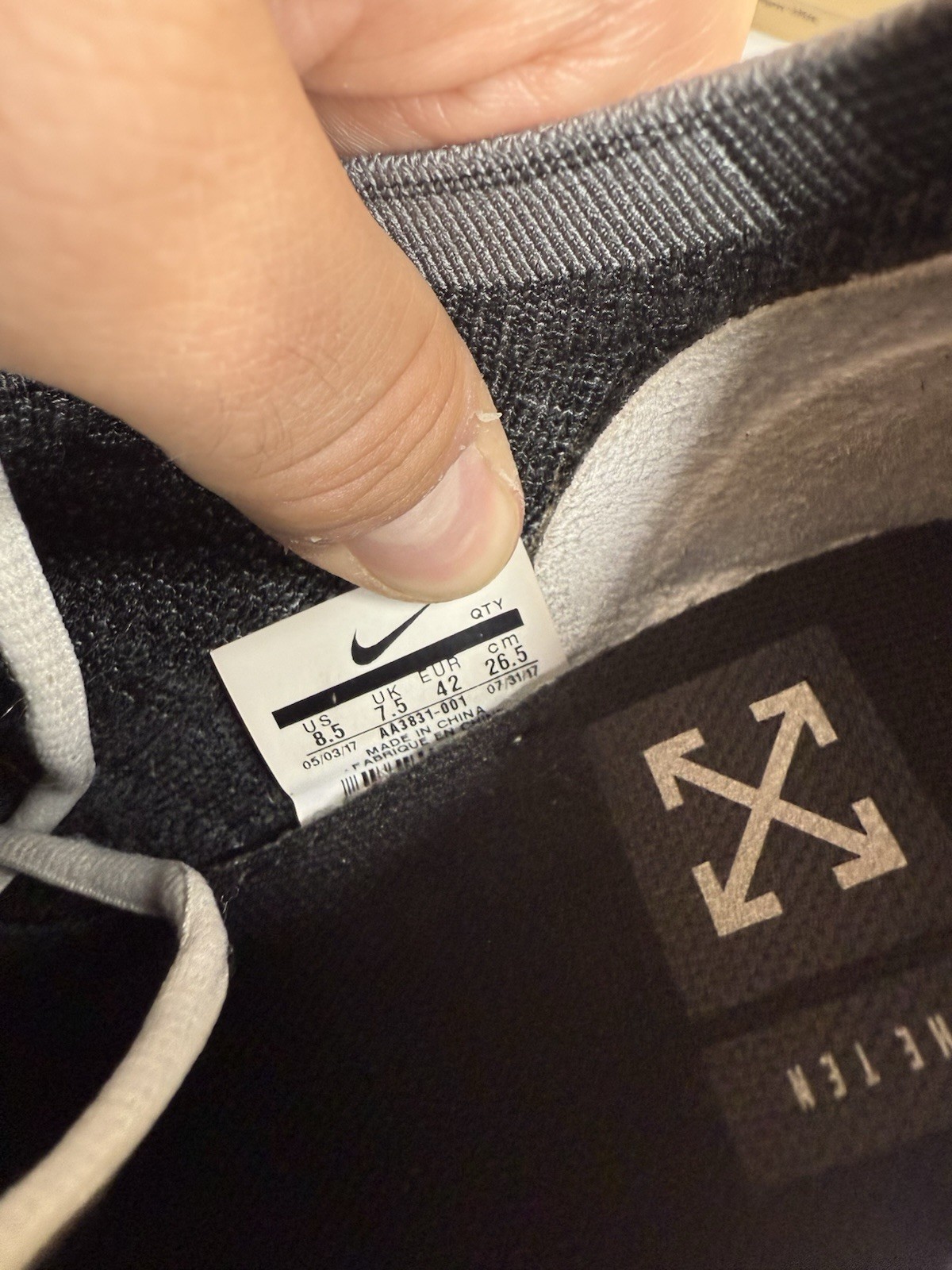 OFF WHITE X NIKE Taglia 8 5 Nike Off White x Air VaporMax The Ten