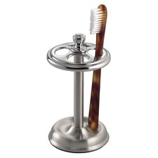iDesign Steel Divided Toothbrush Holder Stand, The York Collection   Four Divide