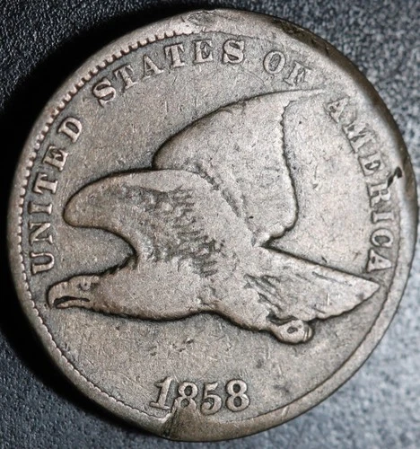 1858 FLYING EAGLE CENT - Small Letters SL - Near FINE