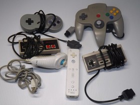 READ DESCRIPTION! Lot Nintendo NES System 64 SNES Controllers Accessories 124-8x