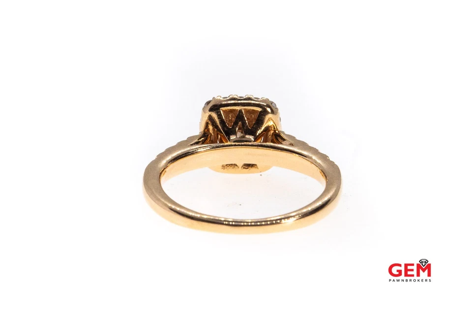 Cognac & White Diamond 14K 585 Rose Gold Engagement Ring Size 5 1/2 - Image 3 of 3