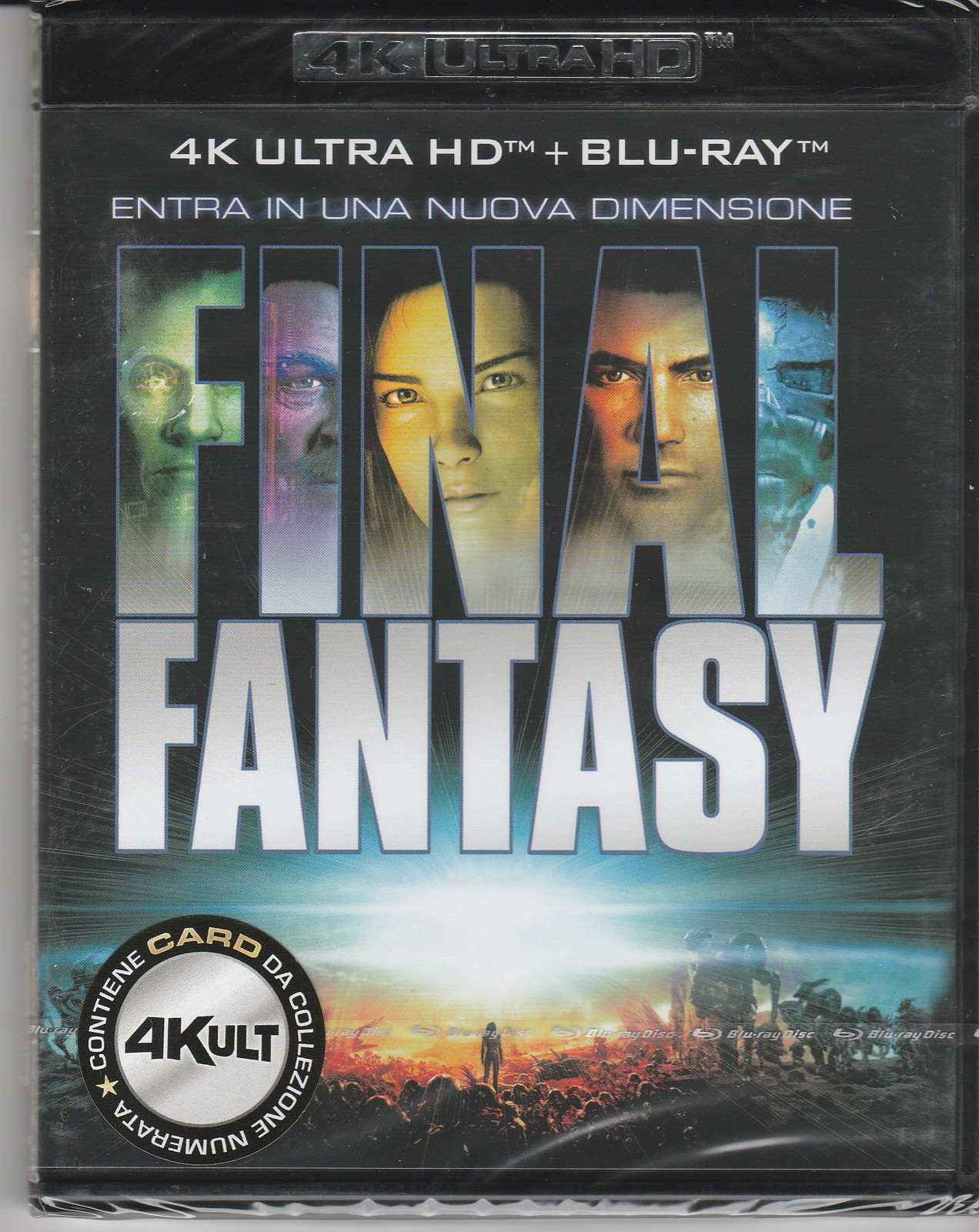 4K UltraHD + Blu-ray FINAL FANTASY nuovo sigillato + CARD DA COLLEZIONE 2001