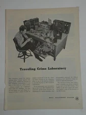 Magazine Ad* - 1945 - AT&T / Bell System - World War II - crime laboratory
