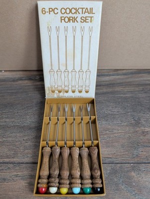 Vintage Cocktail - oder Obstgabeln - für Antipasti - Oliven oder Früchte 6 Stk.
