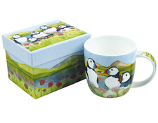 Harbour Views, Seagulls or Beach Huts By Emma Ball Bone China Mug in a Gift Box