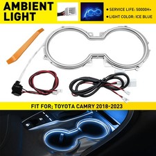 Front Cup Holder Ice Blue Led Ambient Light Accessories For 18-23 Toyota Camry Front Cup Holder Ice Blue Led Ambient Light Accessories For 18-23 Toyota Camry
