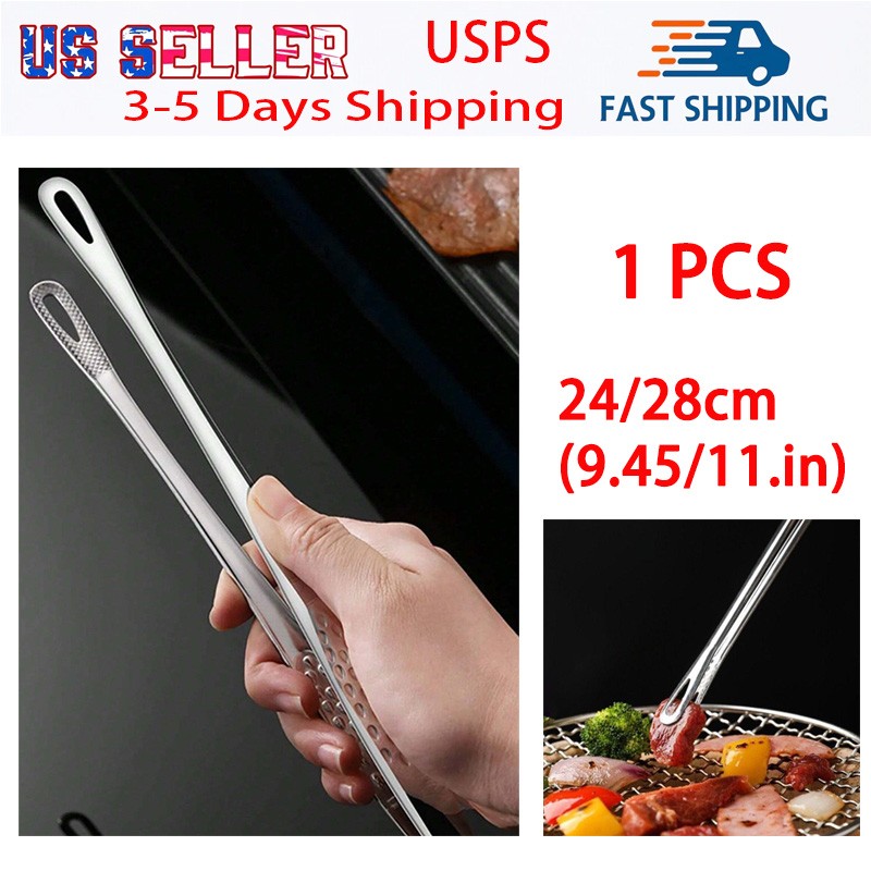 1 PCS Stainless Steel Kitchen Tongs BBQ Tongs For Cooking Heavy Duty Food Tongs