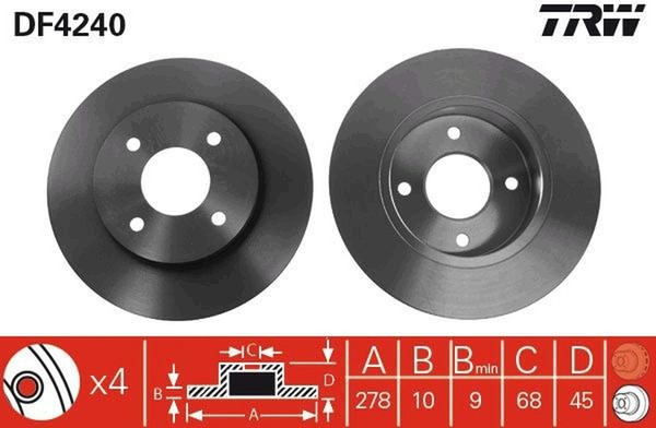 Bremsscheibe Hinterachse FüR Nissan Primera Traveller Hatchback-image