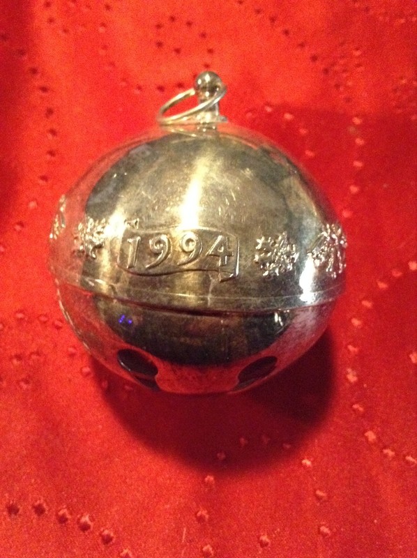 WALLACE SLEIGH BELL 1994 SILVER PLATE CHRISTMAS ORNAMENT NO BOX