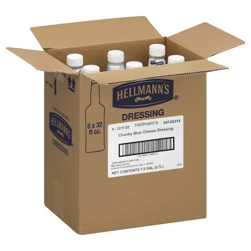 Hellmann's Blue Cheese Salad Bar Dressing Bottle, 32 Fluid Ounce, 6 Per ...