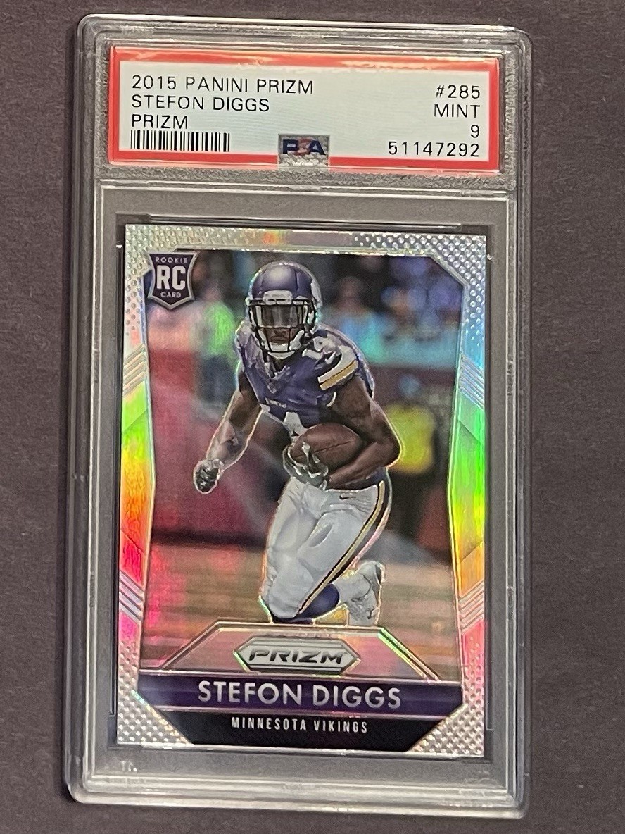 2015 Stefon Diggs Panini Prizm Silver Rookie RC #285 PSA 9 Mint