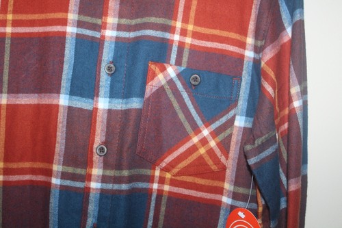 Boys Long Sleeve Plaid Flannel Shirt in Orange Brick Size XL (14-16) - Picture 4 of 6