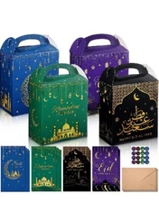 Funrous 32 Count Eid Mubarak Treat Boxes with Money Card Holders Ramadan Mubarak