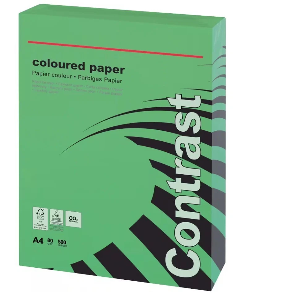 Office Depot DIN A4 Farbiges Papier Grün 80 g/m² Glatt 500 Blatt